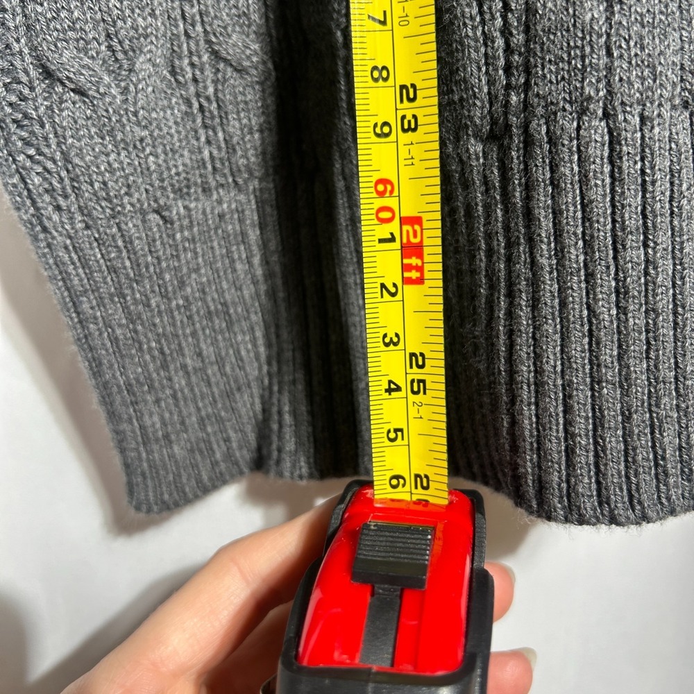 St Johns Bay Women's Cable Knit Turtleneck Sweater Sz XL Gray Fisherman Coastal - Picture 3 of 9